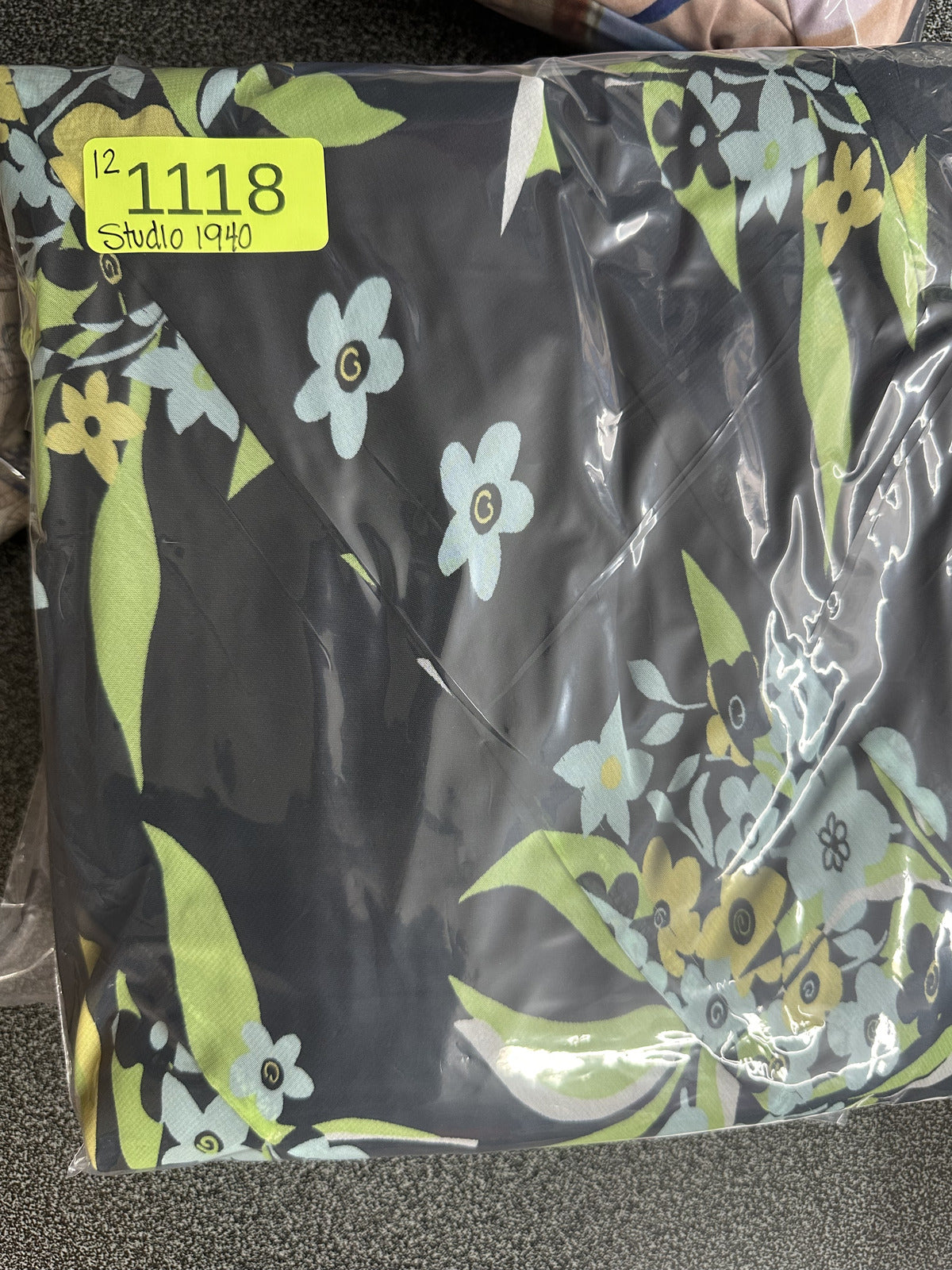 Studio 1940 Y2K Fairycore Black Floral Fit and Flare Dress Green Blue