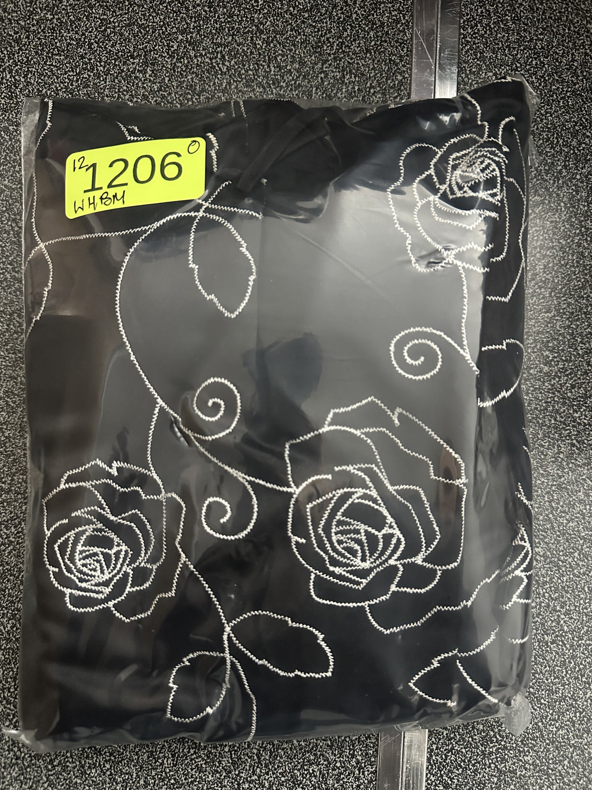 White House Black Market Strapless Black Sateen Dress with White Floral Embroide