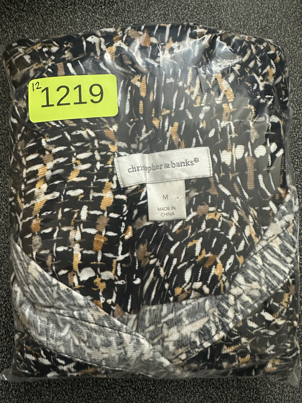 Christopher & Banks Button Front Jacket in Abstract Black White & Gold