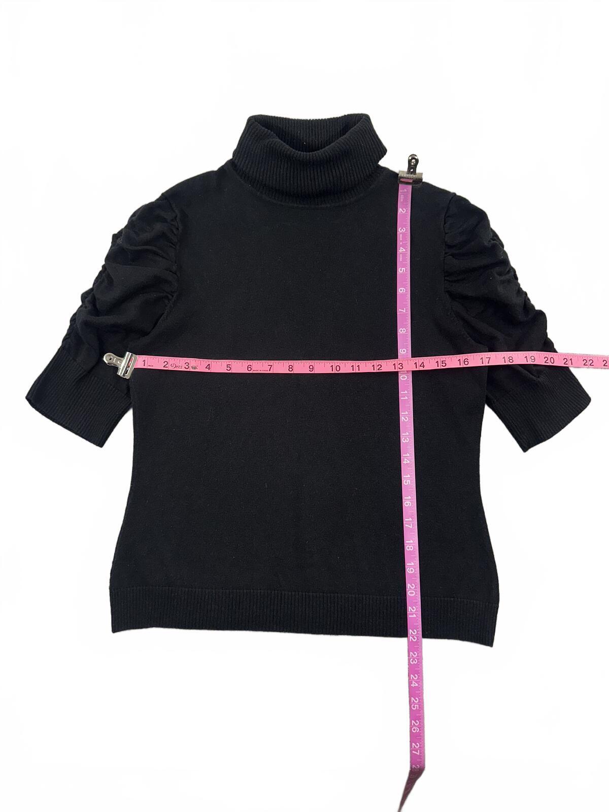 Black Puff Sleeve Turtleneck Sweater Vintage Inspired Fall Casual