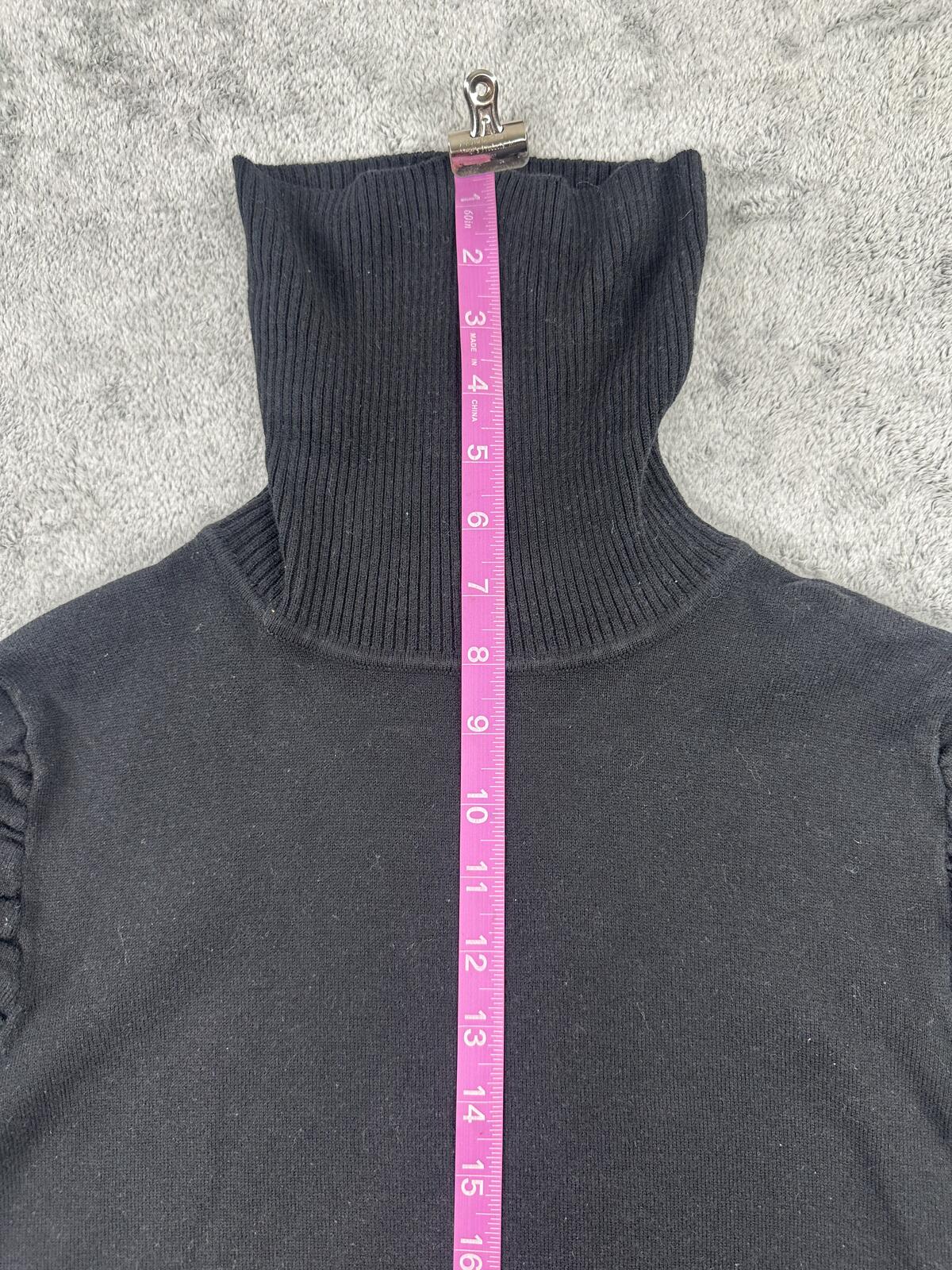 Black Puff Sleeve Turtleneck Sweater Vintage Inspired Fall Casual