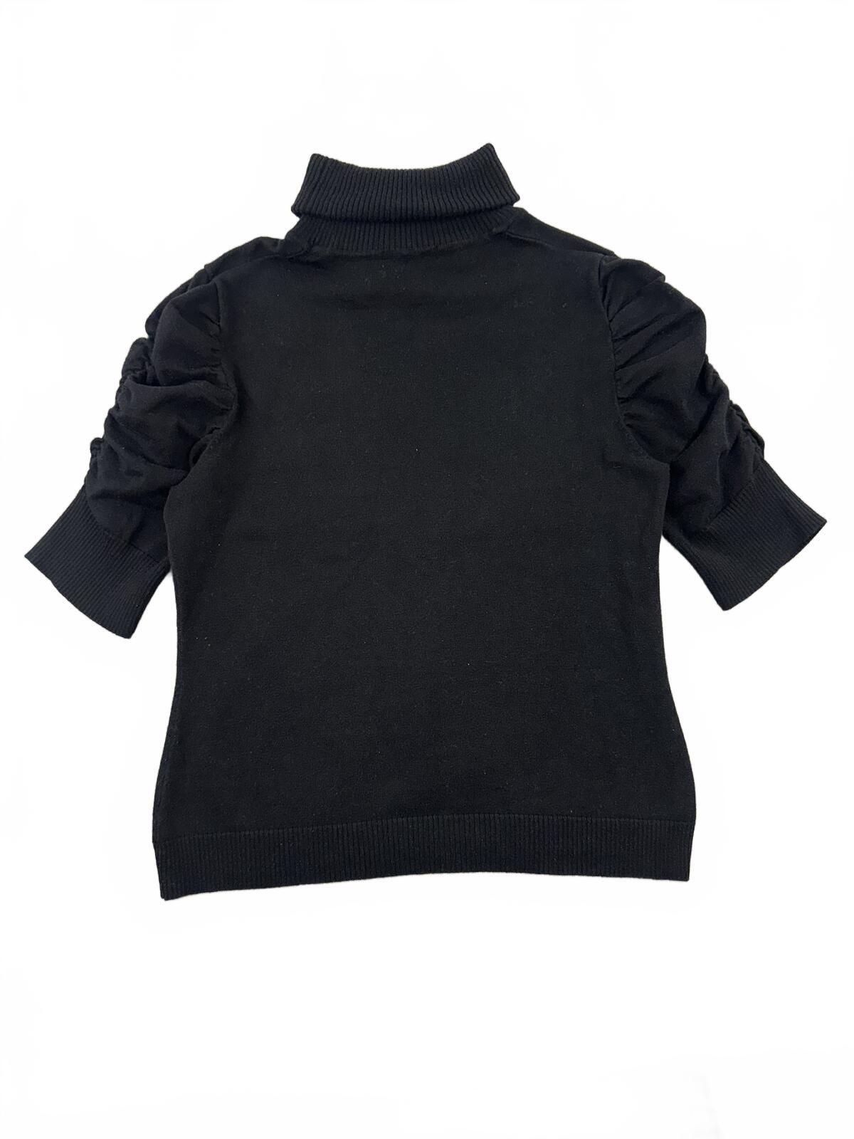 Black Puff Sleeve Turtleneck Sweater Vintage Inspired Fall Casual
