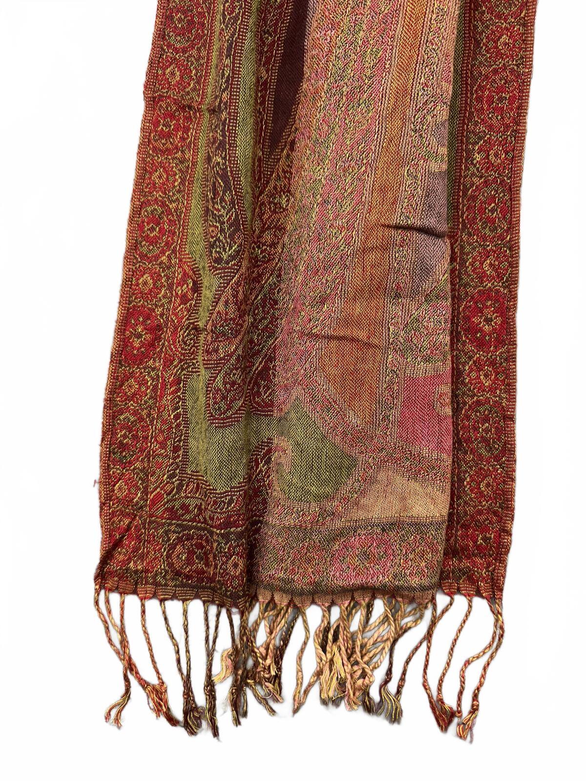 Multi Color Paisley Fringe Scarf