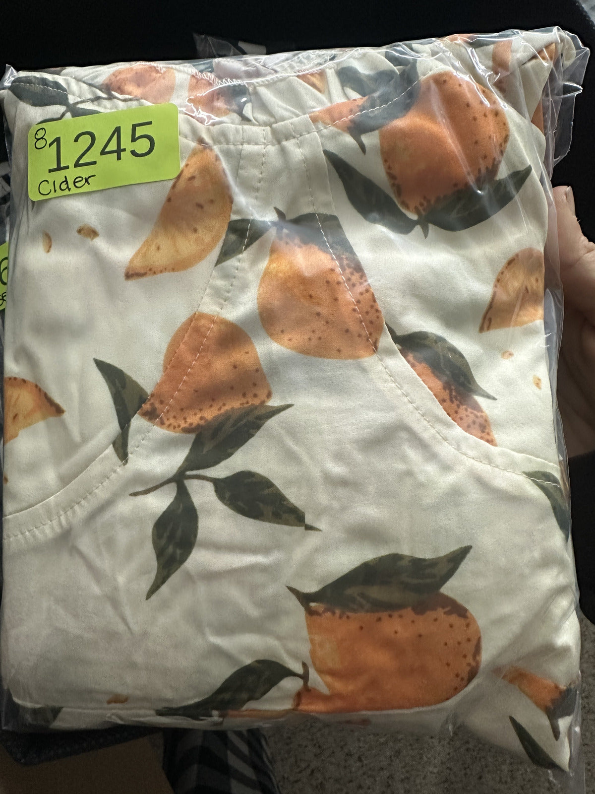 CIDER White Orange Fruit Print Mini Dress with Tie Shoulder Straps Ruffled
