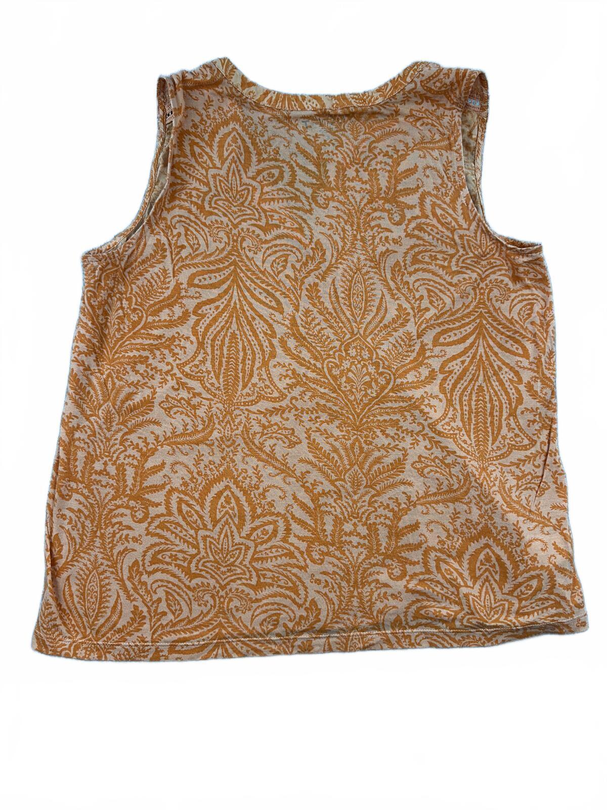 LOFT Sleeveless Orange Paisley Print Top