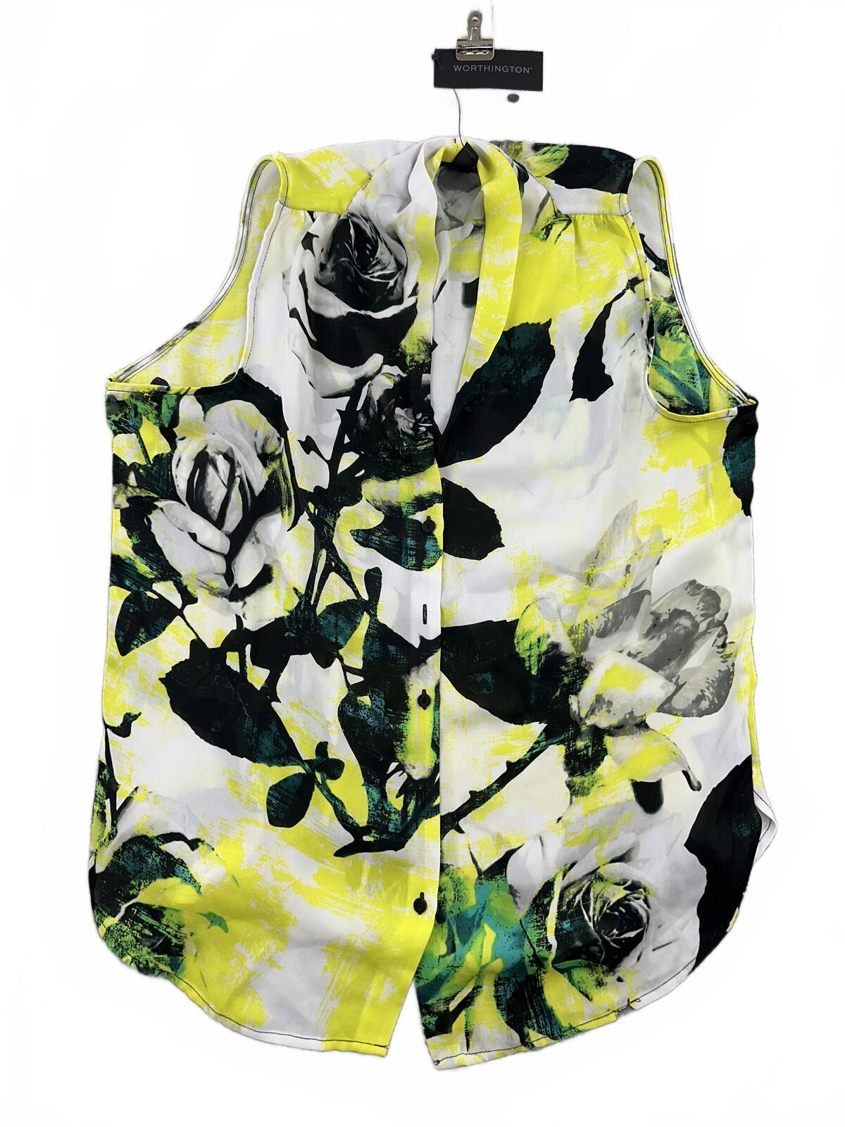 NWT Worthington Floral Print Sleeveless Blouse