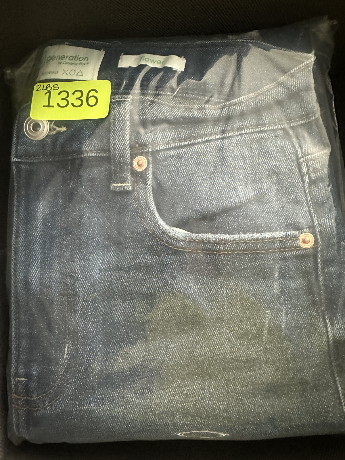 Celebrity Pink RE Generation Flare Jeans in Dark Wash with Distressed Detailing