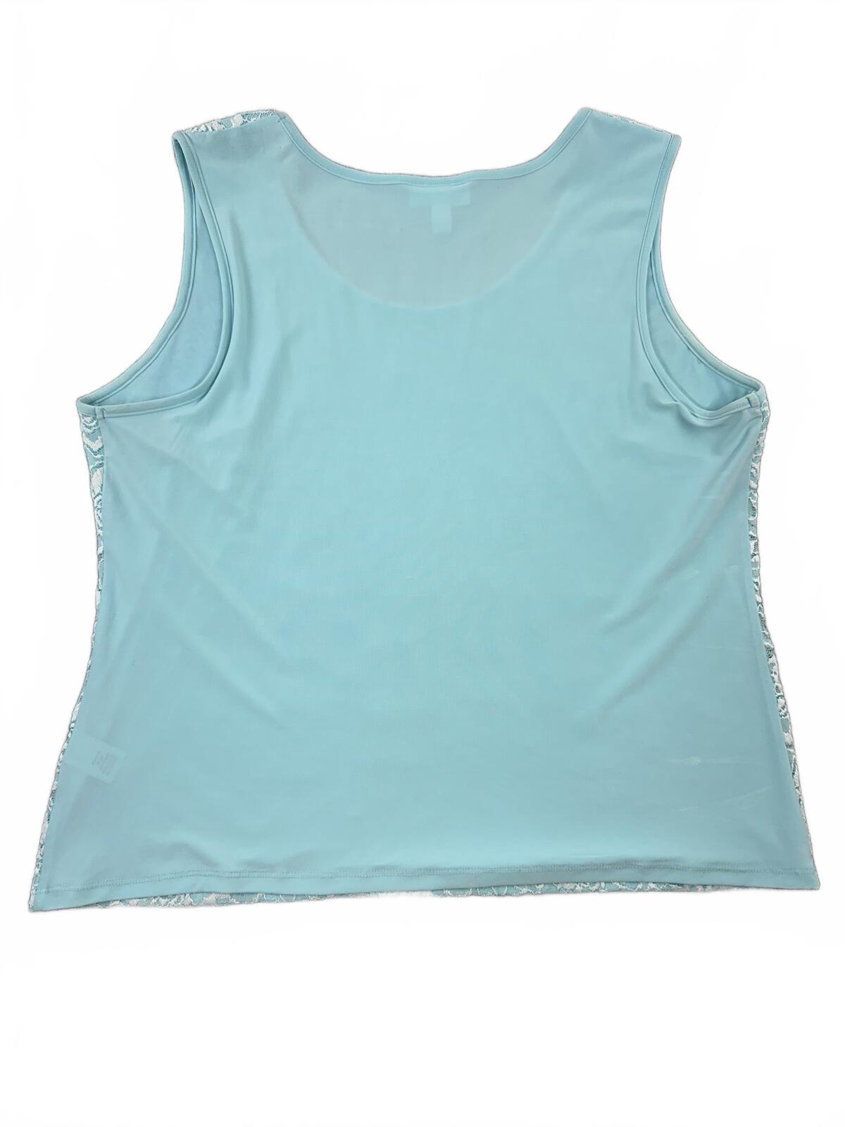 Dressbarn Light Blue Lace Overlay Tank Top