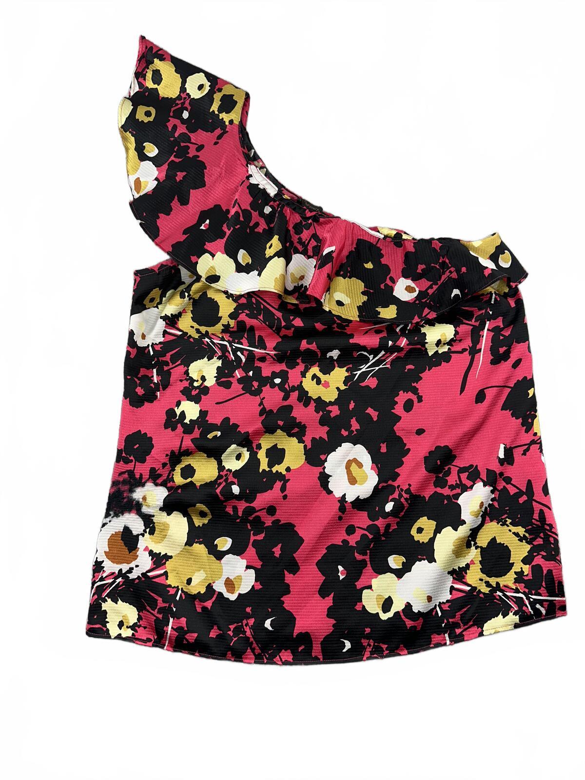 The Limited Floral One Shoulder Ruffle Top