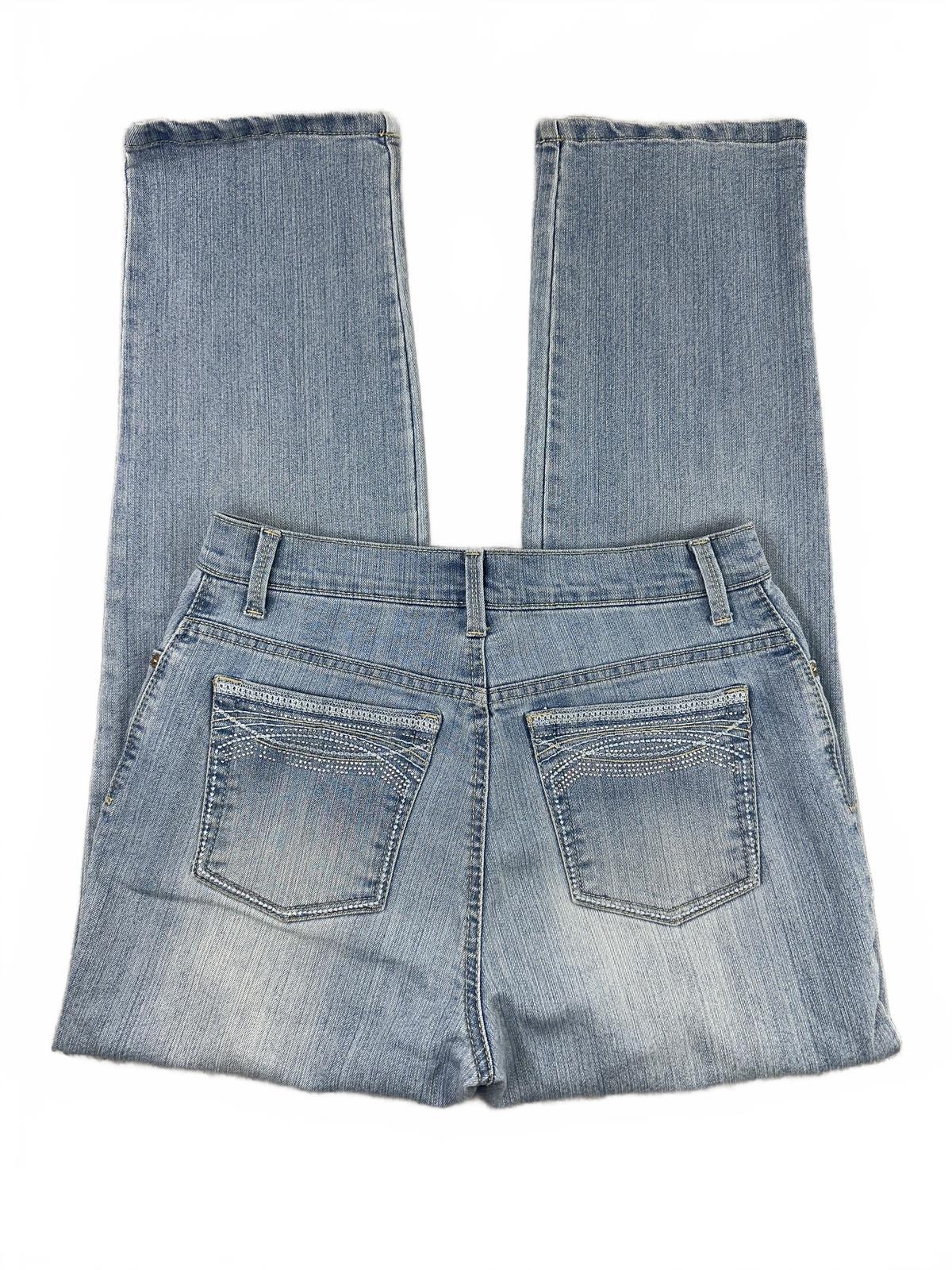 Gloria Vanderbilt Amanda Light Wash Straight Leg Jeans Vintage Retro Casual