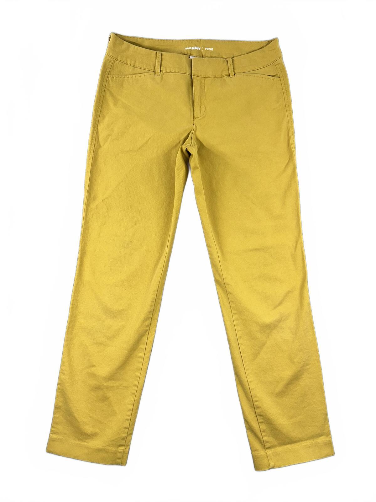 Old Navy Pixie Mustard Yellow Slim Fit Chino Pants Casual Tailored