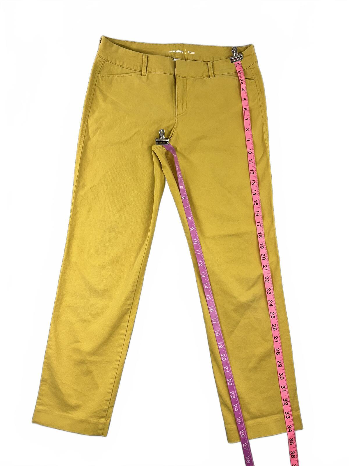 Old Navy Pixie Mustard Yellow Slim Fit Chino Pants Casual Tailored