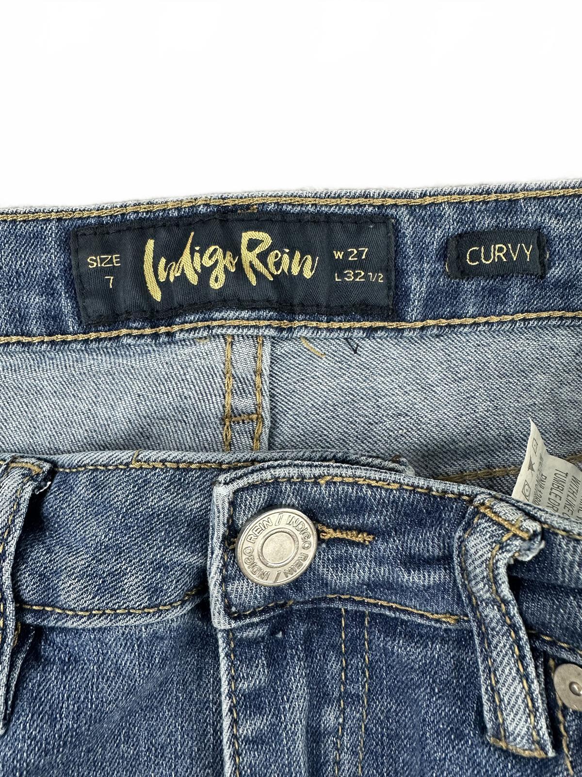 Indigo Rein Curvy Flared Jeans Vintage 70s Style Distressed