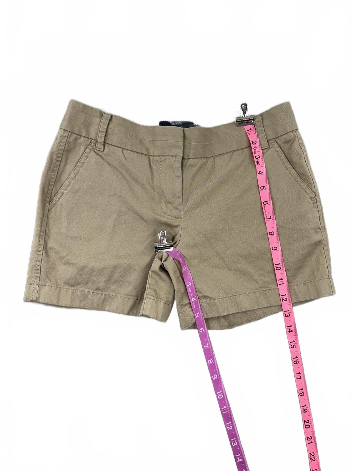J.Crew Classic Khaki Chino Shorts Casual Preppy Summer Cotton Tan Beige