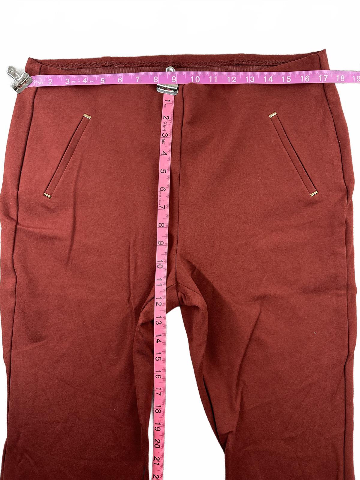 Chico's Rust Brown Tailored Casual Pants with Zippered Pockets