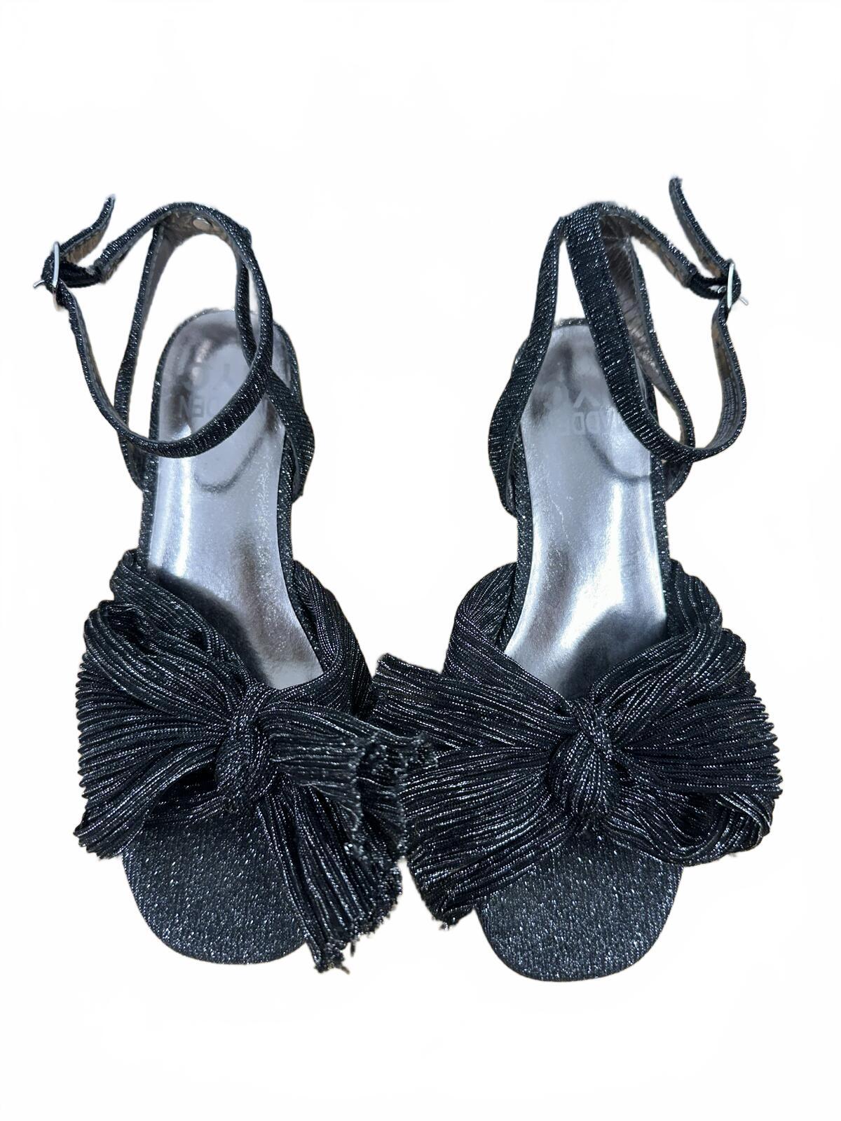 Madden Girl Black Bow Block Heel Sandals