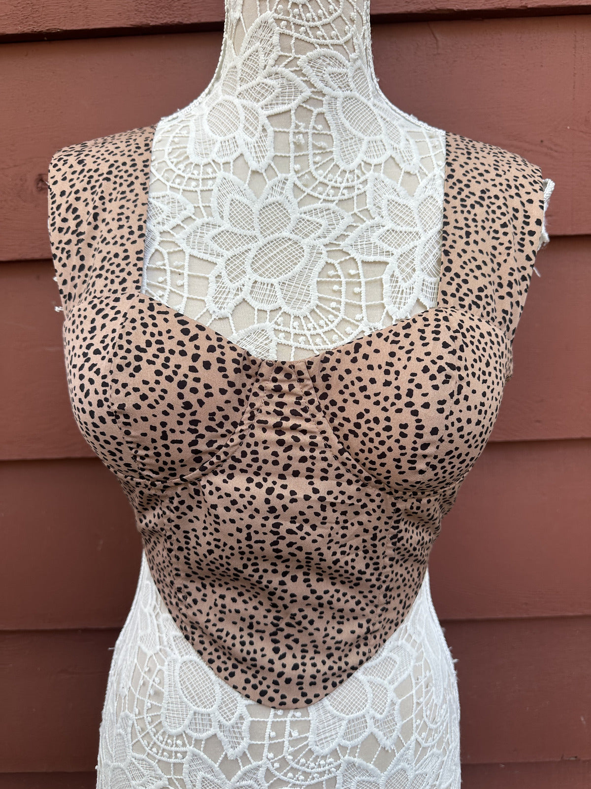 Fashion Nova Leopard Print Cropped Top Brown Tan Y2K Coquette
