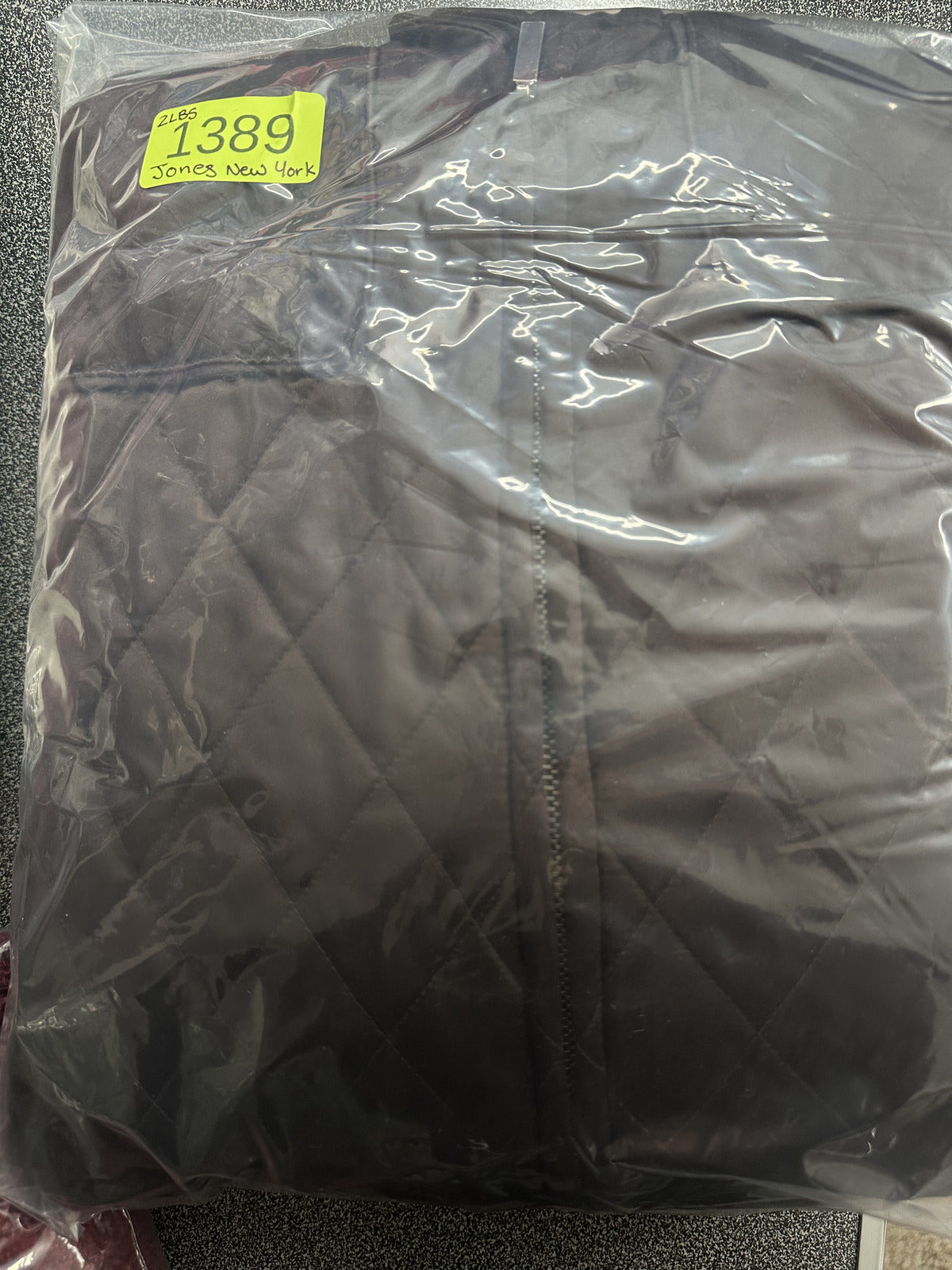 Jones New York Dark Brown Diamond Quilted Jacket Classic Preppy