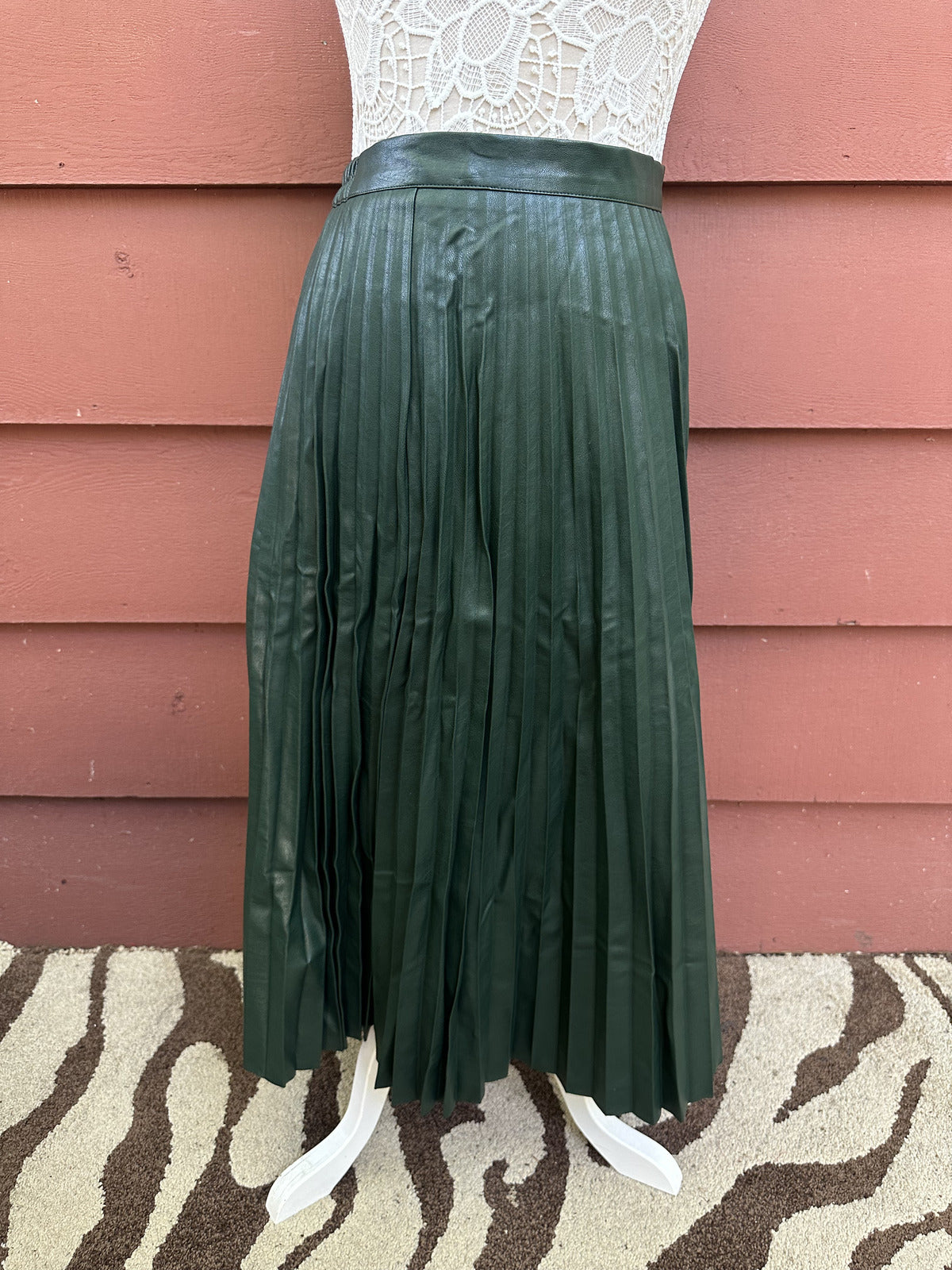 Garcia Green Pleated Midi Skirt Modern Academic Mermaidcore