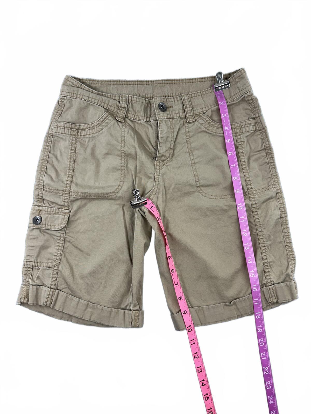 Faded Glory Women's Khaki Cargo Shorts Casual Utility Summer
