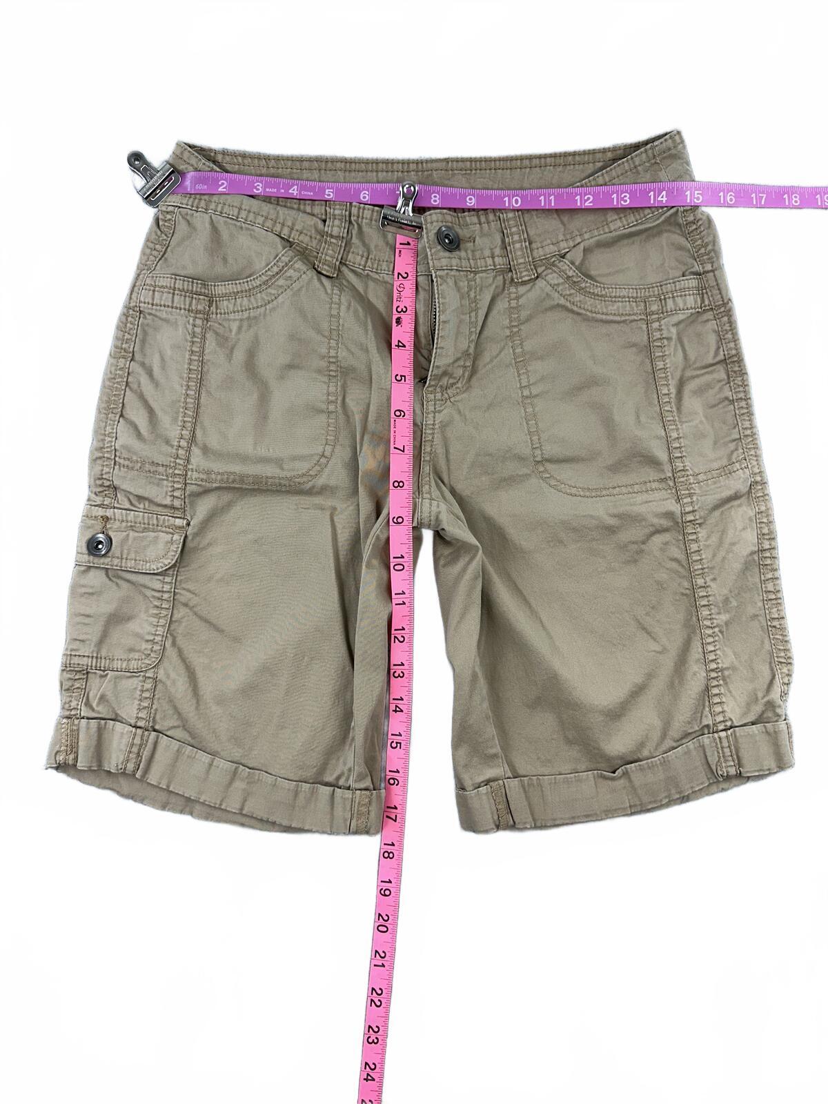 Faded Glory Women's Khaki Cargo Shorts Casual Utility Summer