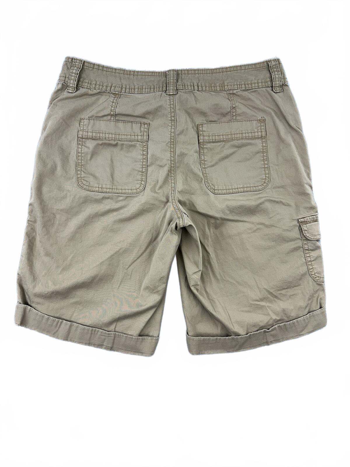 Faded Glory Women's Khaki Cargo Shorts Casual Utility Summer