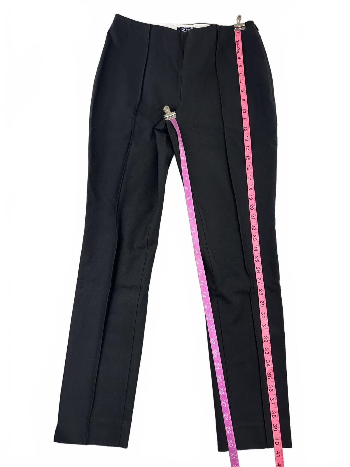 Lands' End Tailored Black Trousers Sleek Office and Business Casual