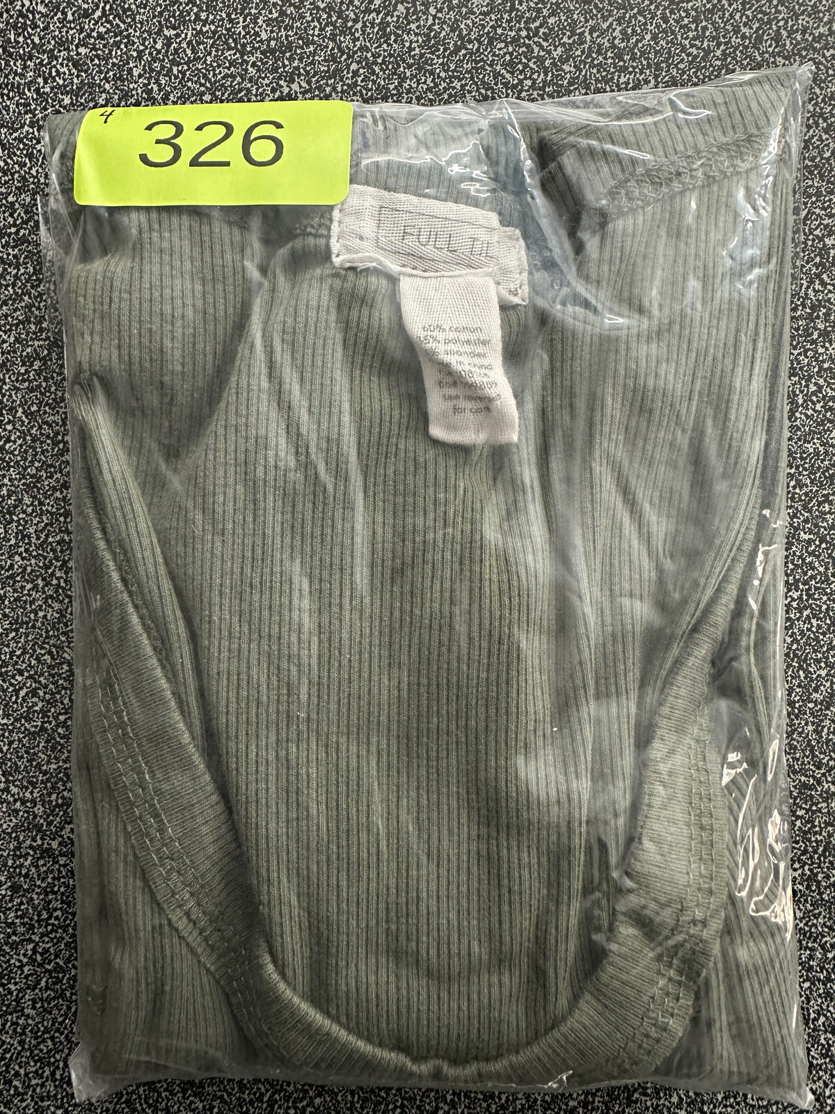 FULL TILT Classic Olive Green Ribbed Scoop Neck Tank Top Minimalist Basic