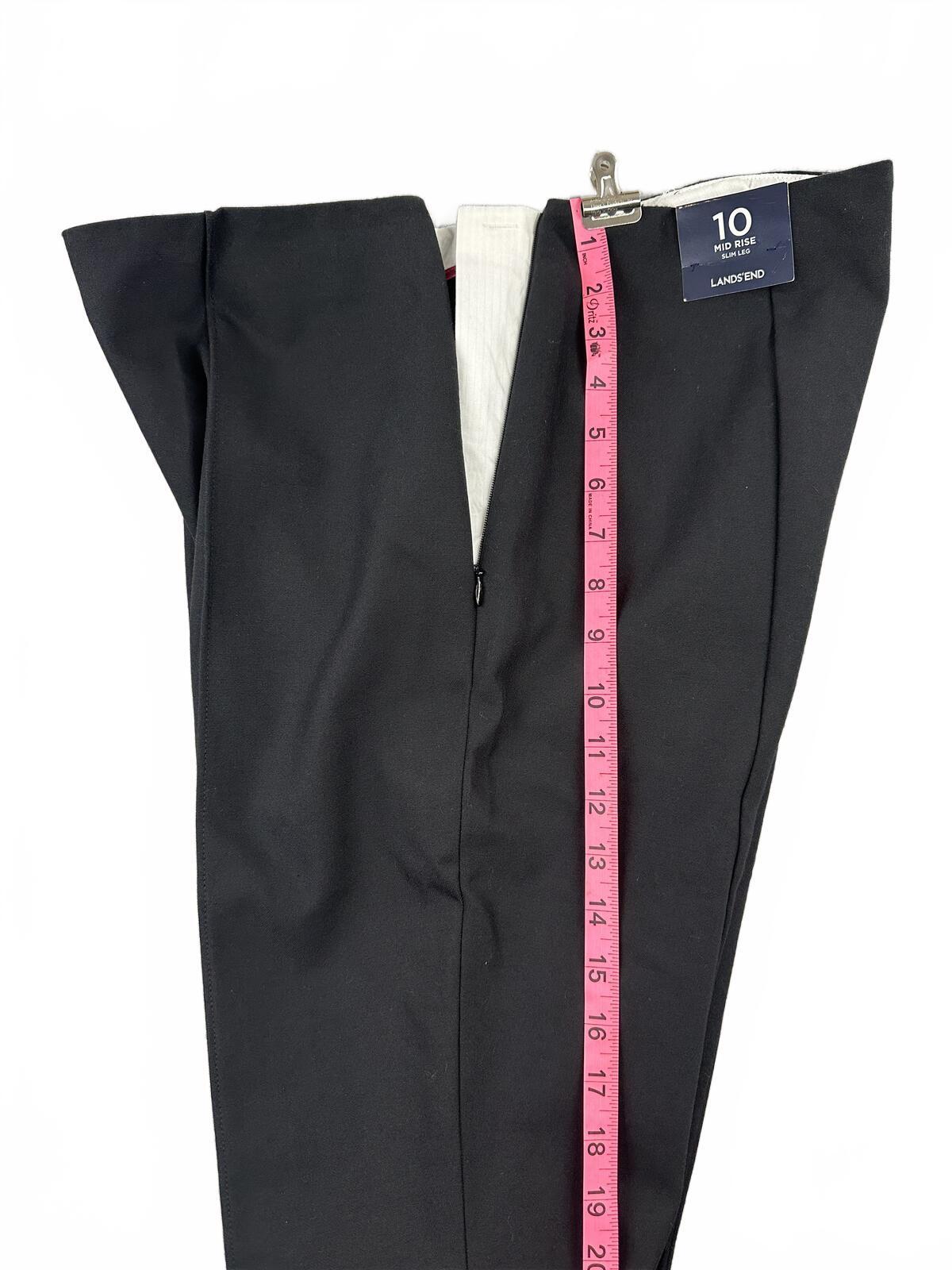 Lands' End Tailored Black Trousers Sleek Office and Business Casual