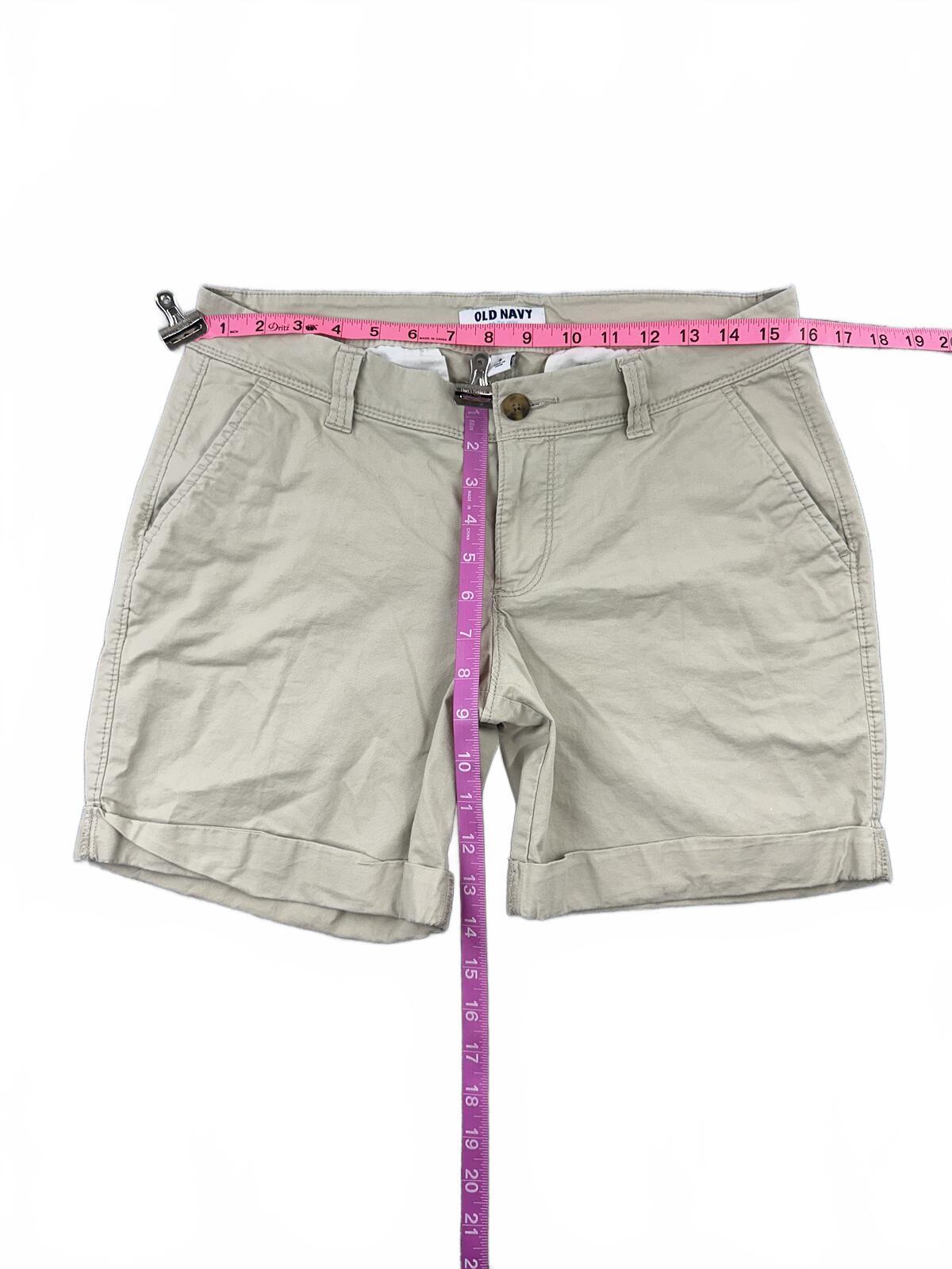 Old Navy Classic Khaki Cotton Shorts Casual Neutral Beige Tan Summer