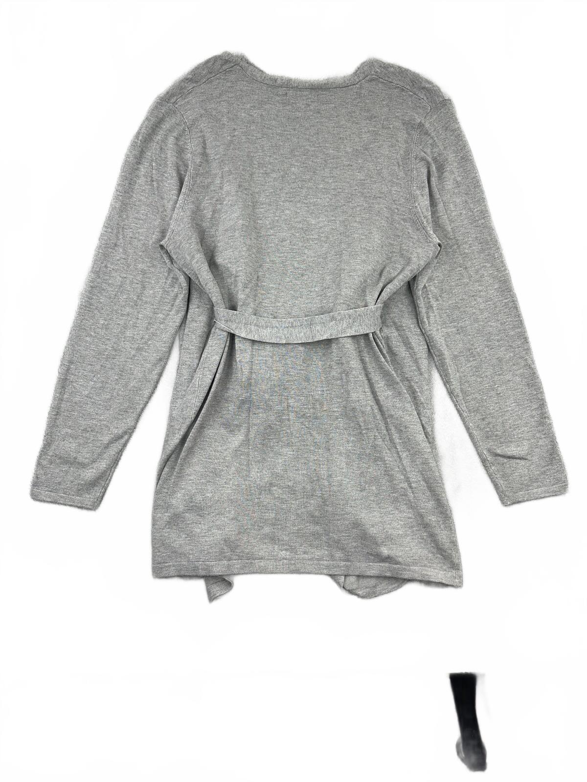Cocobleu Gray Tie Front Open Cardigan with Silver Ring Detail Y2K Fairycore