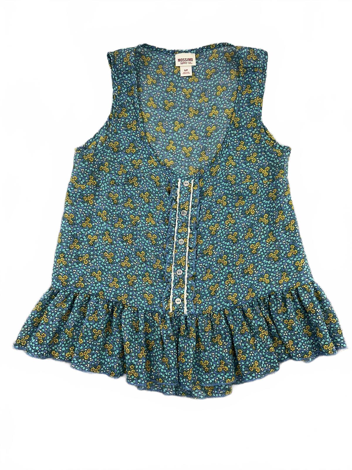 Y2K Fairycore Mossimo Floral Ruffle Hem Tank Top