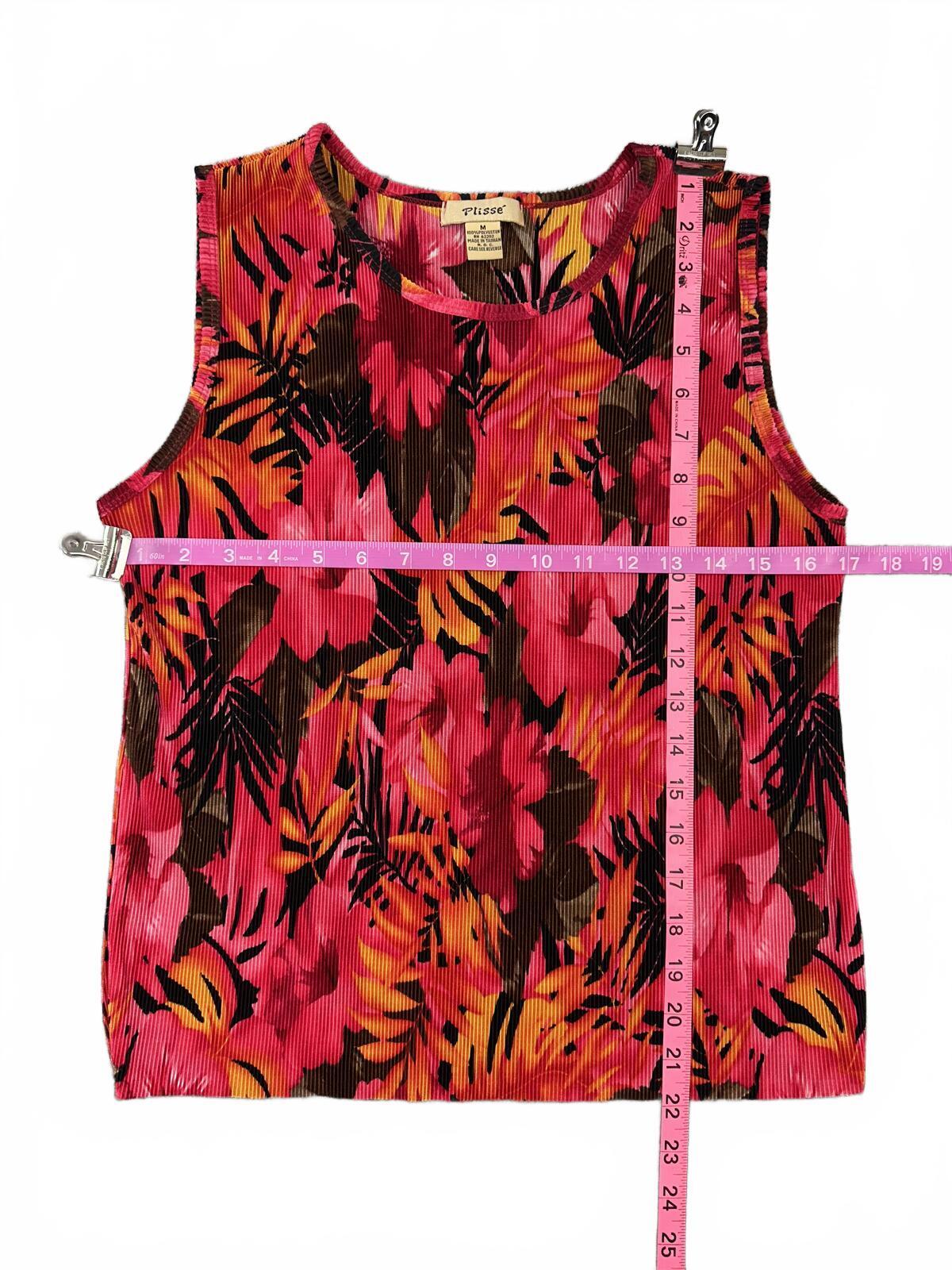 Plissé Vintage Inspired Floral Sleeveless Top