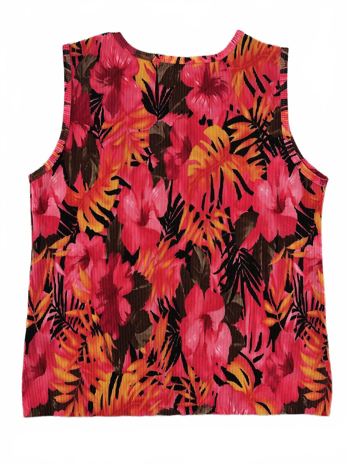 Plissé Vintage Inspired Floral Sleeveless Top
