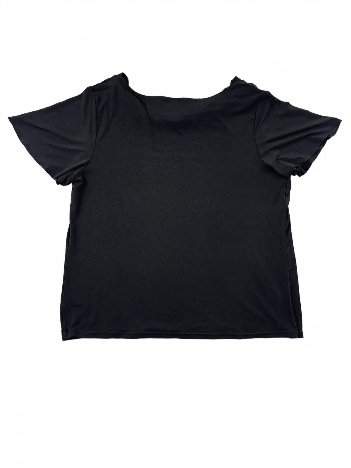 George Stretch Black Cowl Neck Short Sleeve Top