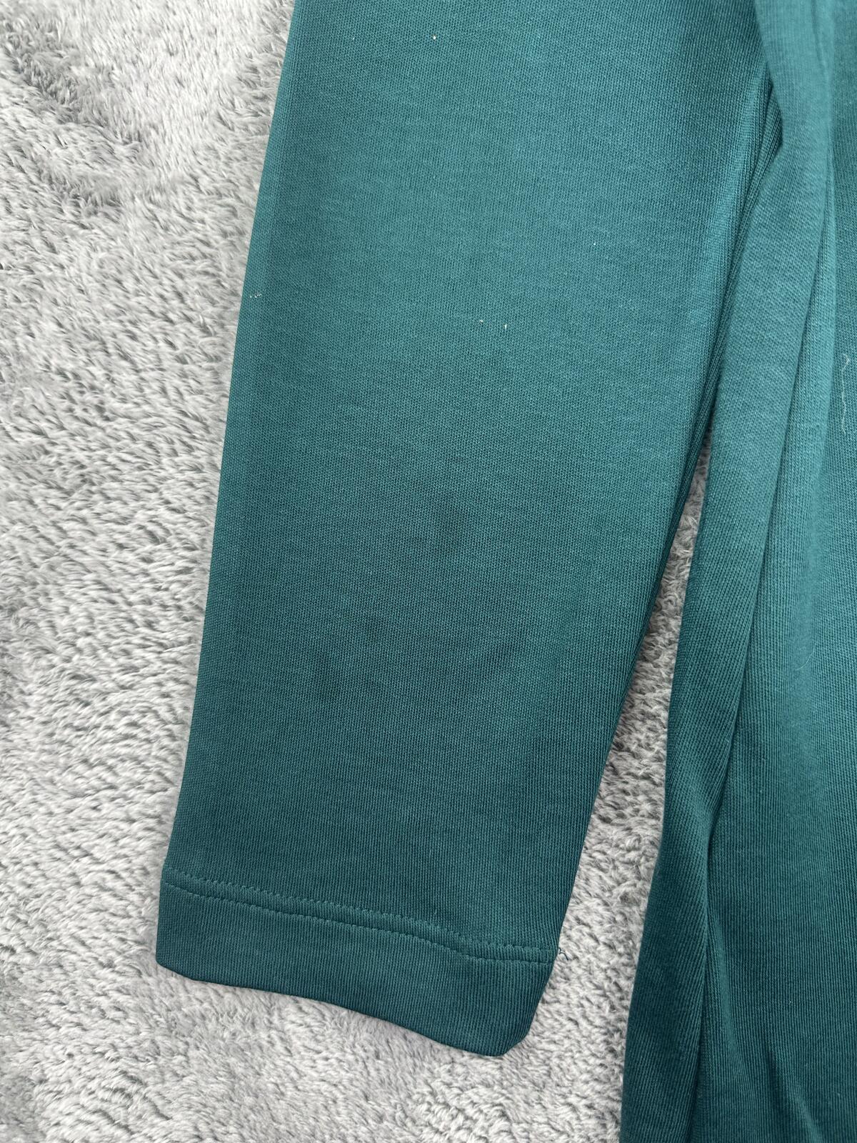 Chico's Teal Long Sleeve Tunic Top with Grommet Neckline Y2K Boho Casual Style