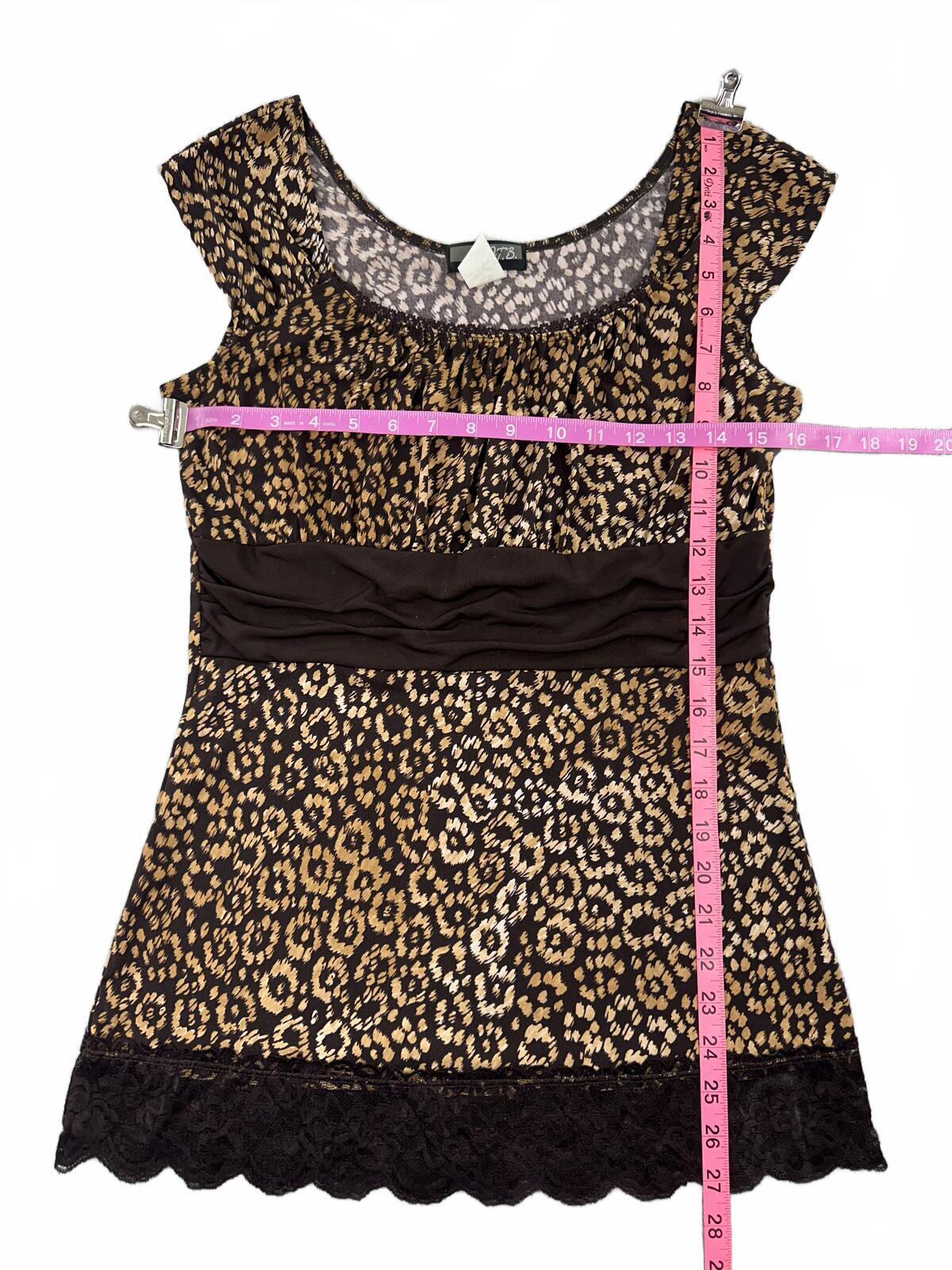 J.T.B. Y2K Leopard Print Sleeveless Tunic Top