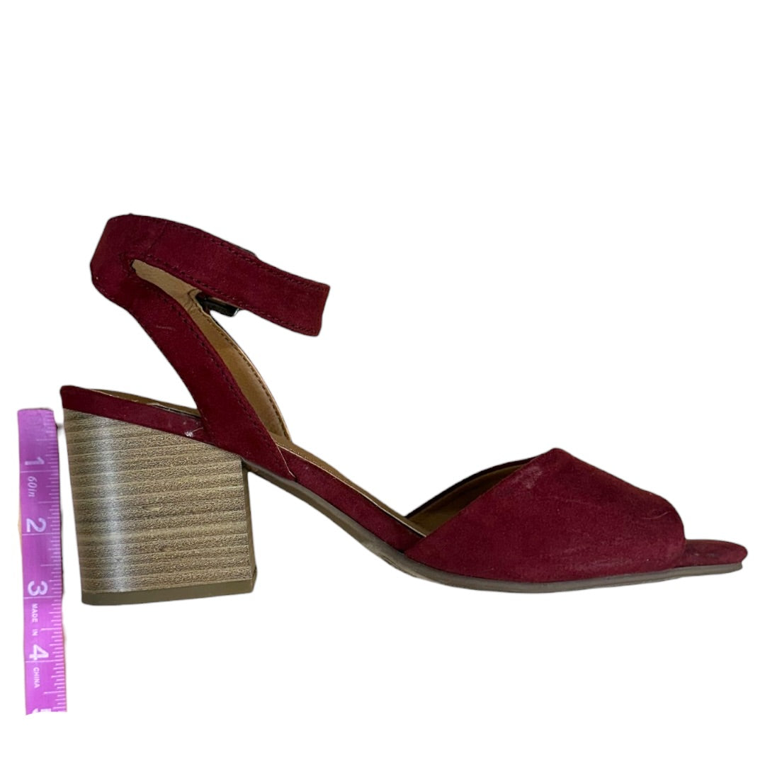 Universal Thread Burgundy Microsuede Heeled Sandals