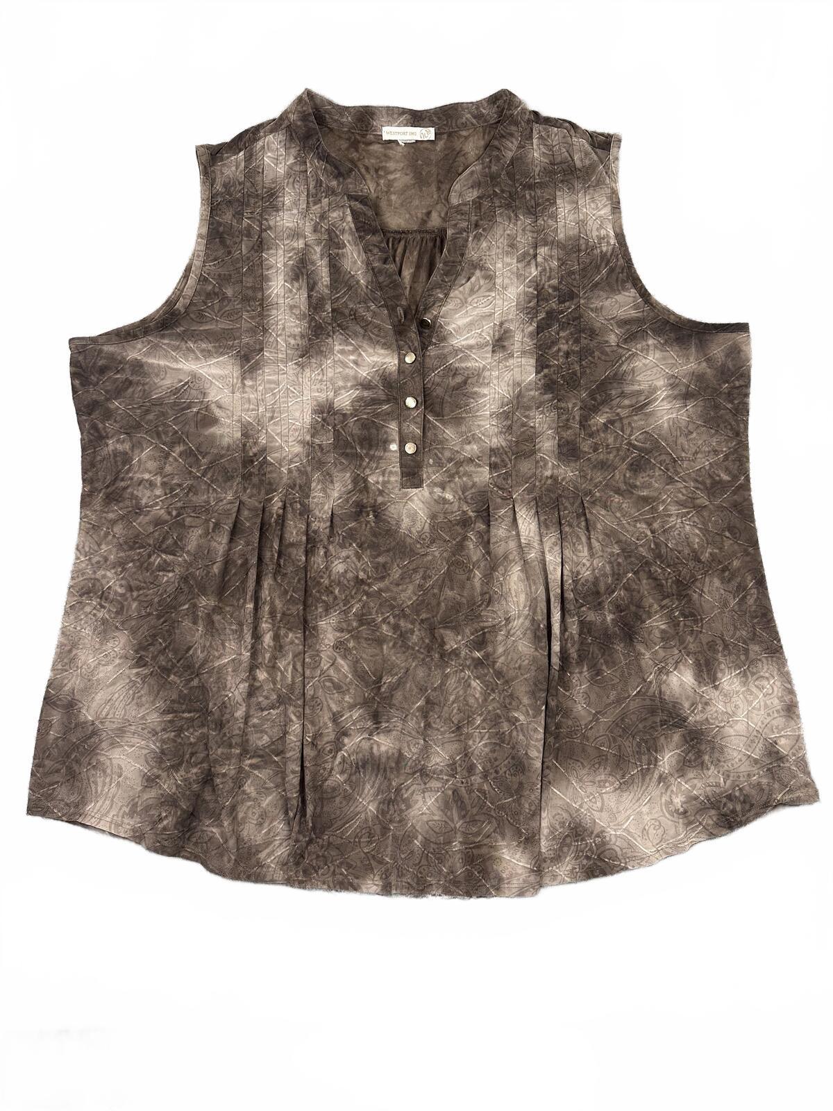 Westport 1962 Brown Mineral Wash Sleeveless Tunic Top