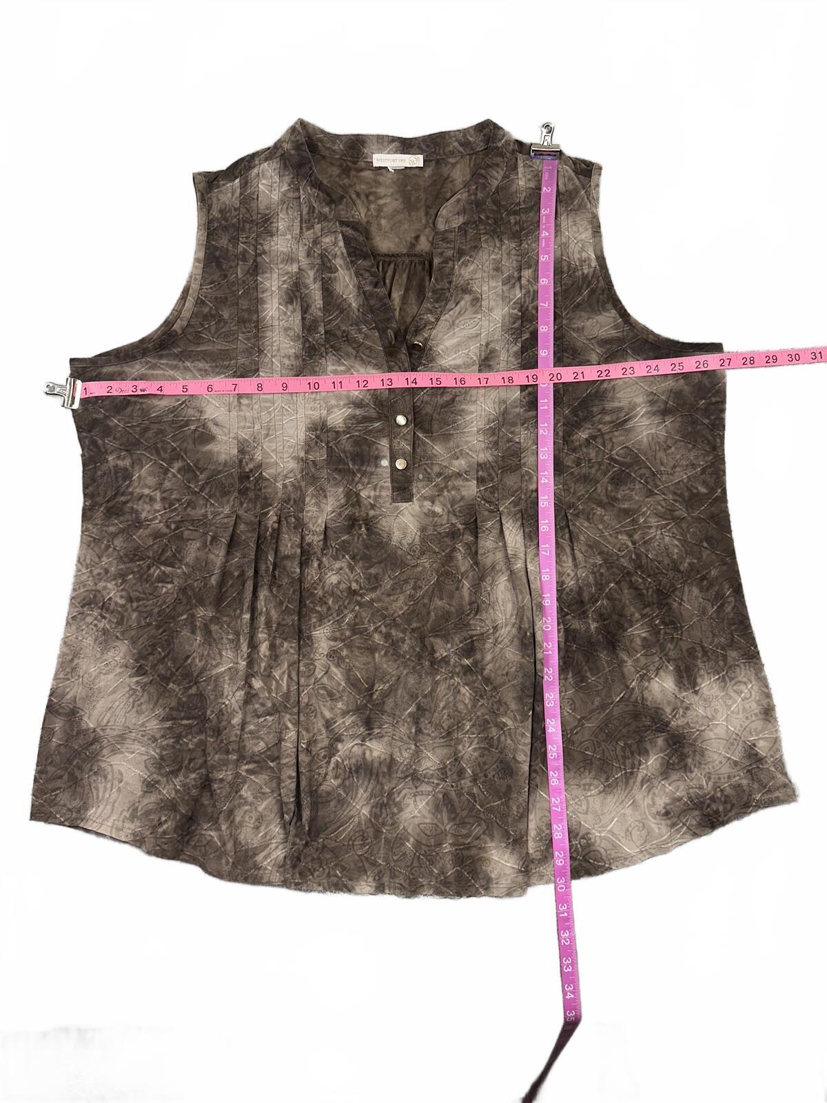 Westport 1962 Brown Mineral Wash Sleeveless Tunic Top