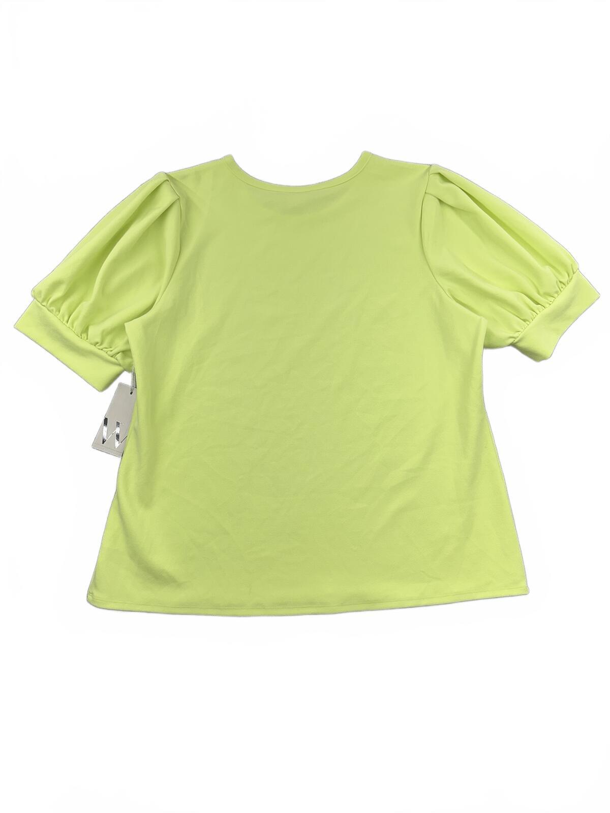 NWT Worthington Lime Green Puff Sleeve Tee