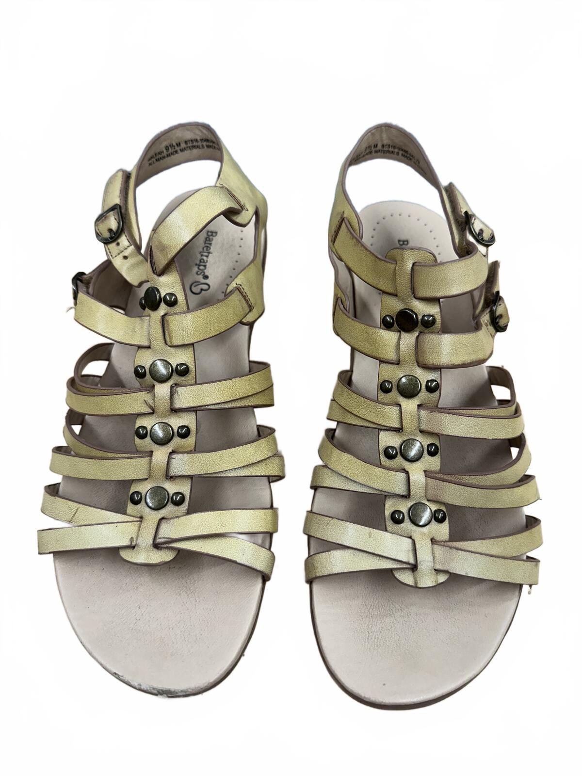 Baretraps Strappy Gladiator Wedge Sandals Beige Brown Y2K Boho Festival
