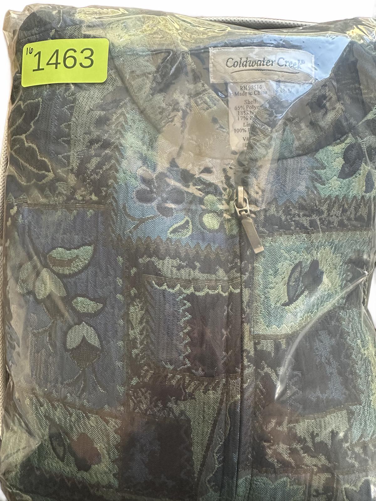 Coldwater Creek Vintage Inspired Patchwork Floral Jacket in Blue Green