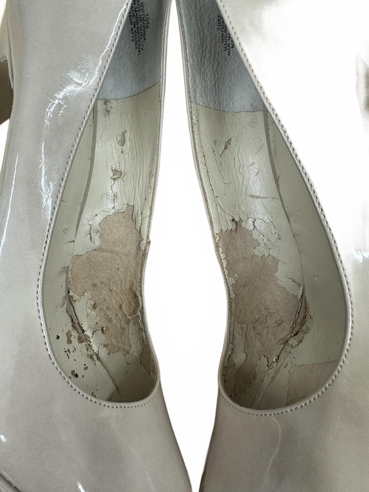 Nine West Gray Patent Platform Pumps Y2K Retro Stiletto Heels Elegant
