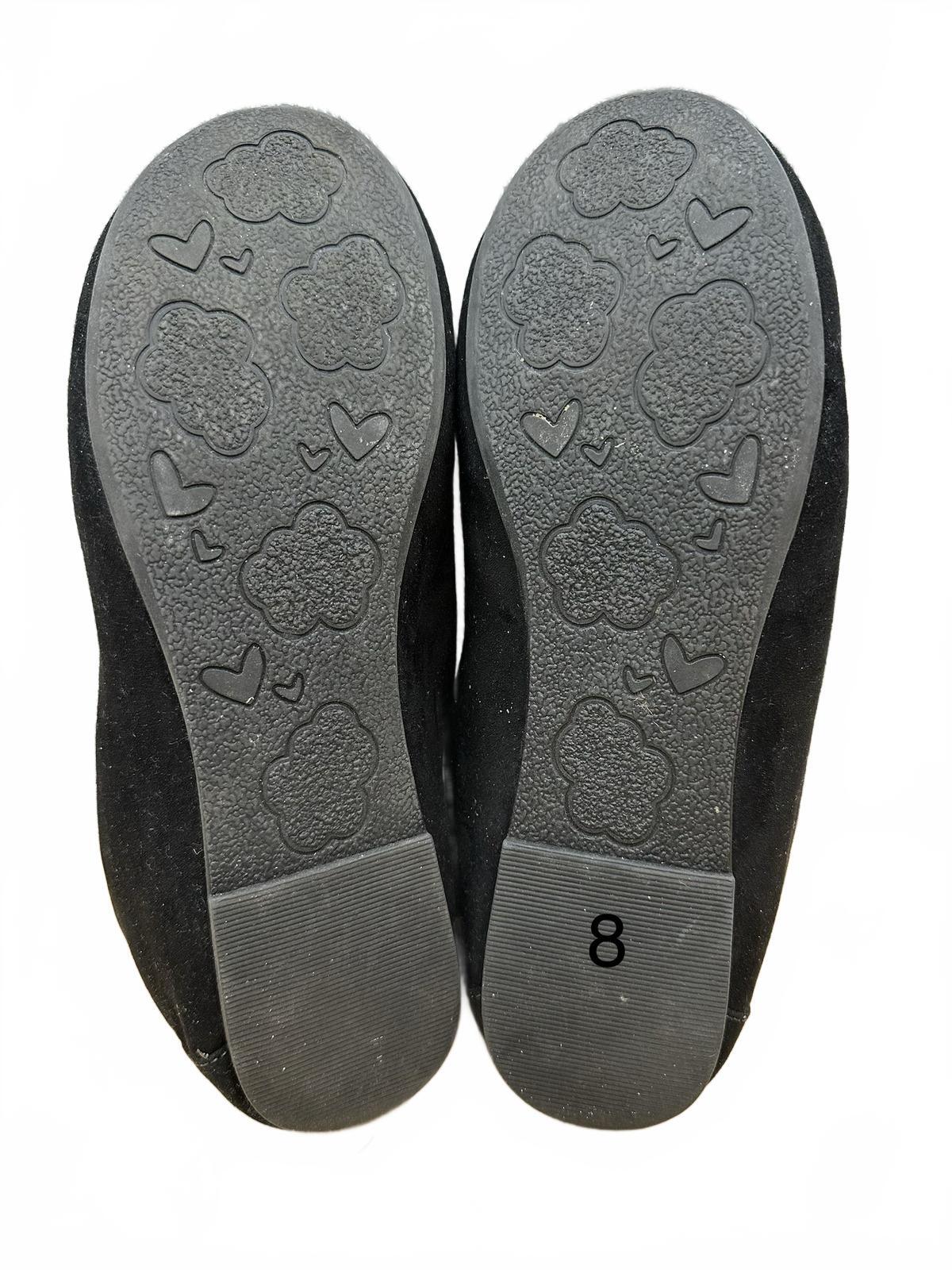 Jellypop Black Suede Ballet Flats with Floral Lining