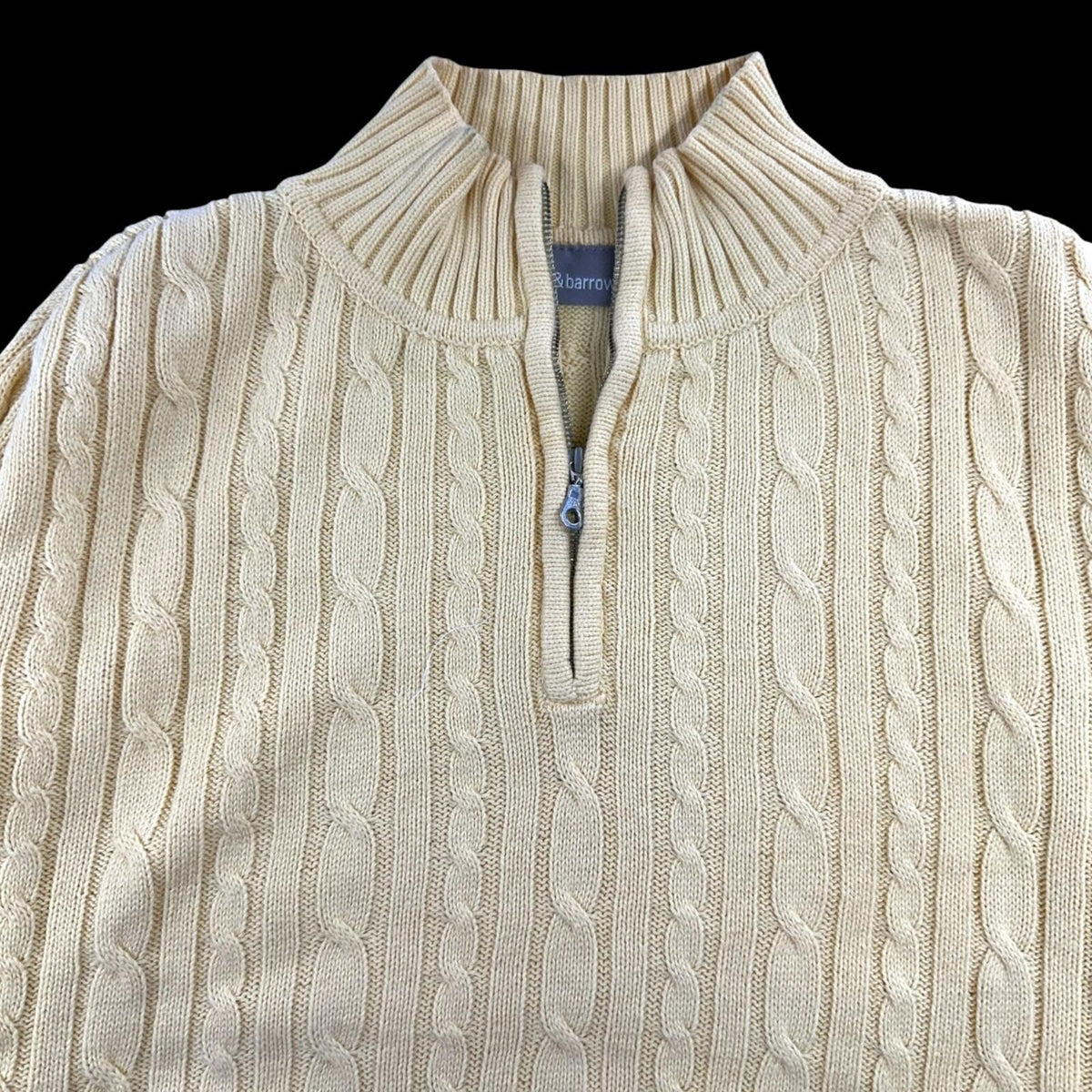 Croft & Barrow Baby Yellow Cable Knit Quarter Zip Sweater Old Money Eclectic