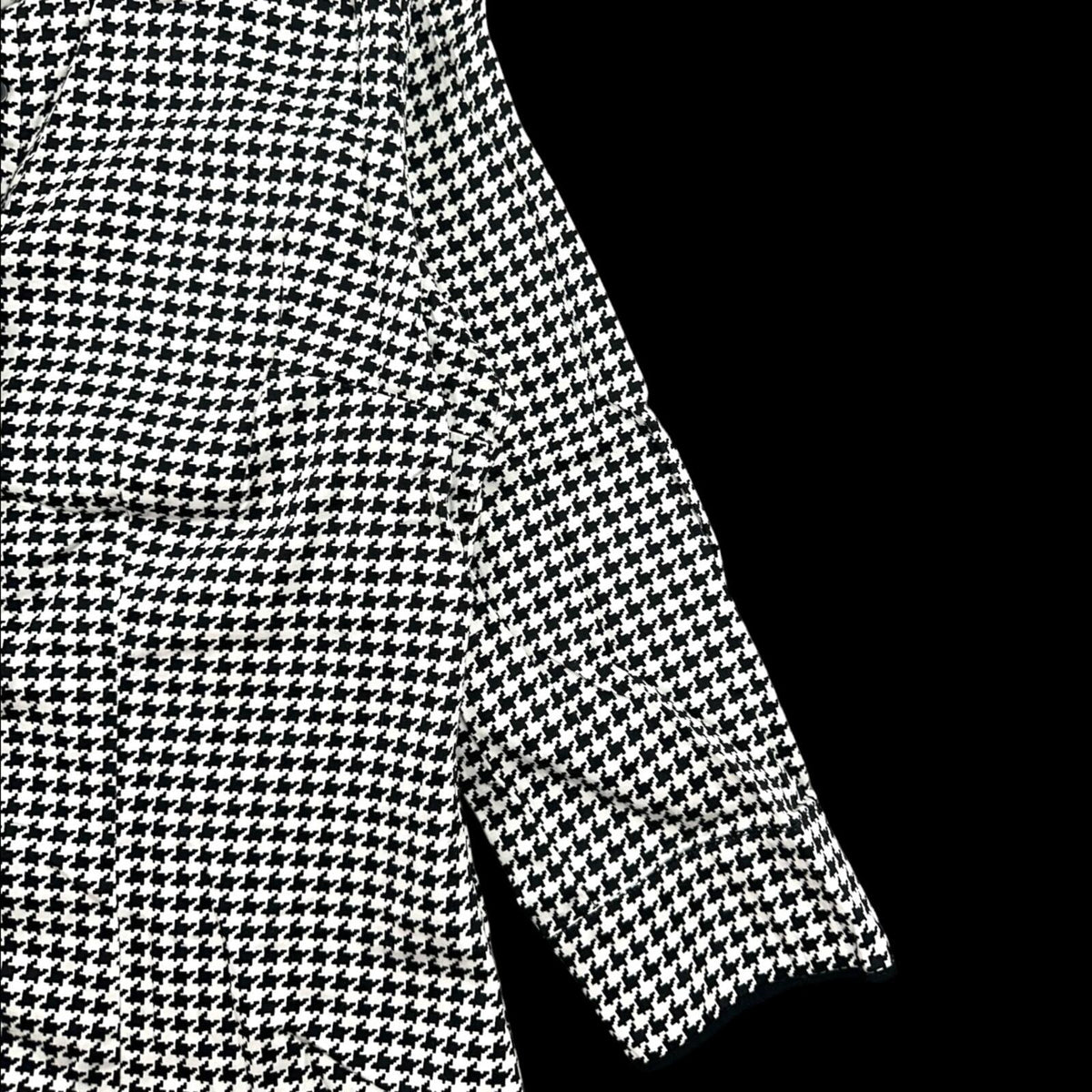 Covington Black and White Houndstooth Blouse Office Siren Dark Academia