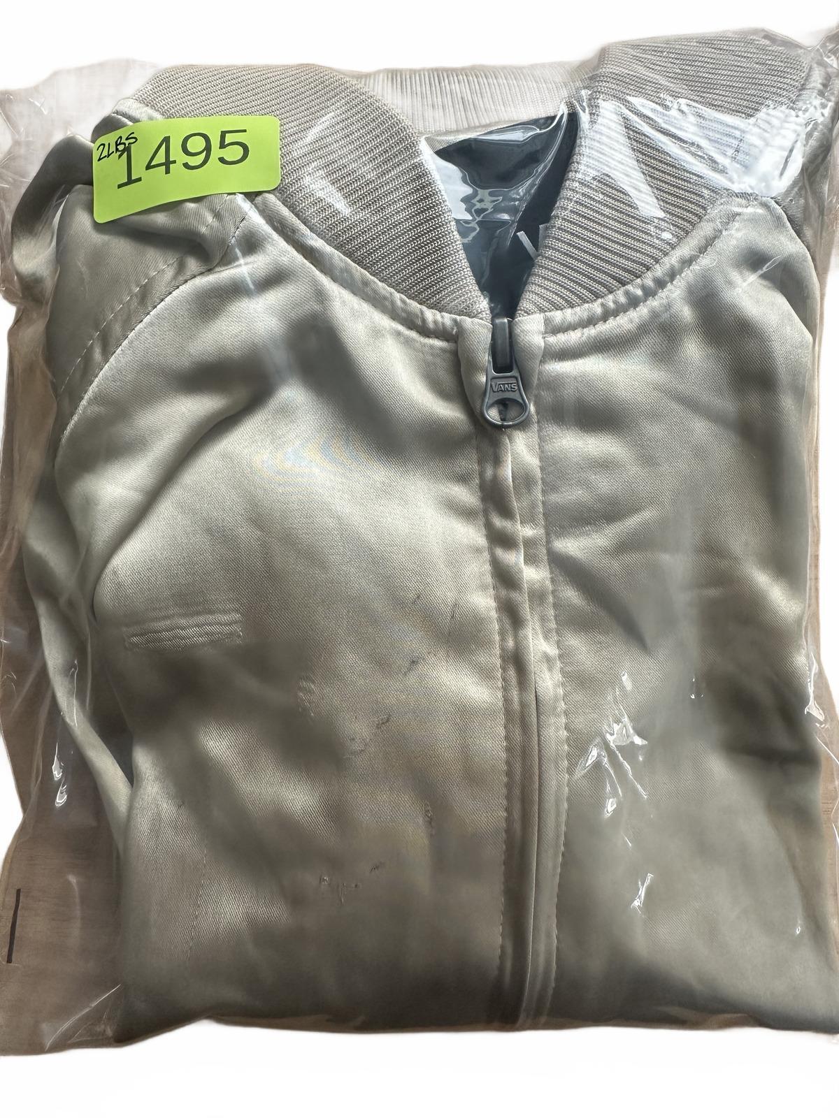 VANS Satin Bomber Jacket Cream Y2K Streetwear Retro