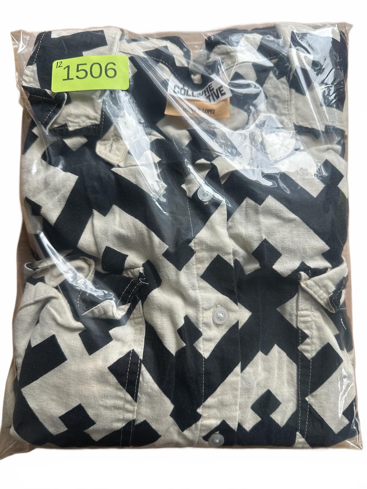 Future Collective Black and White Geometric Button Up Shirt