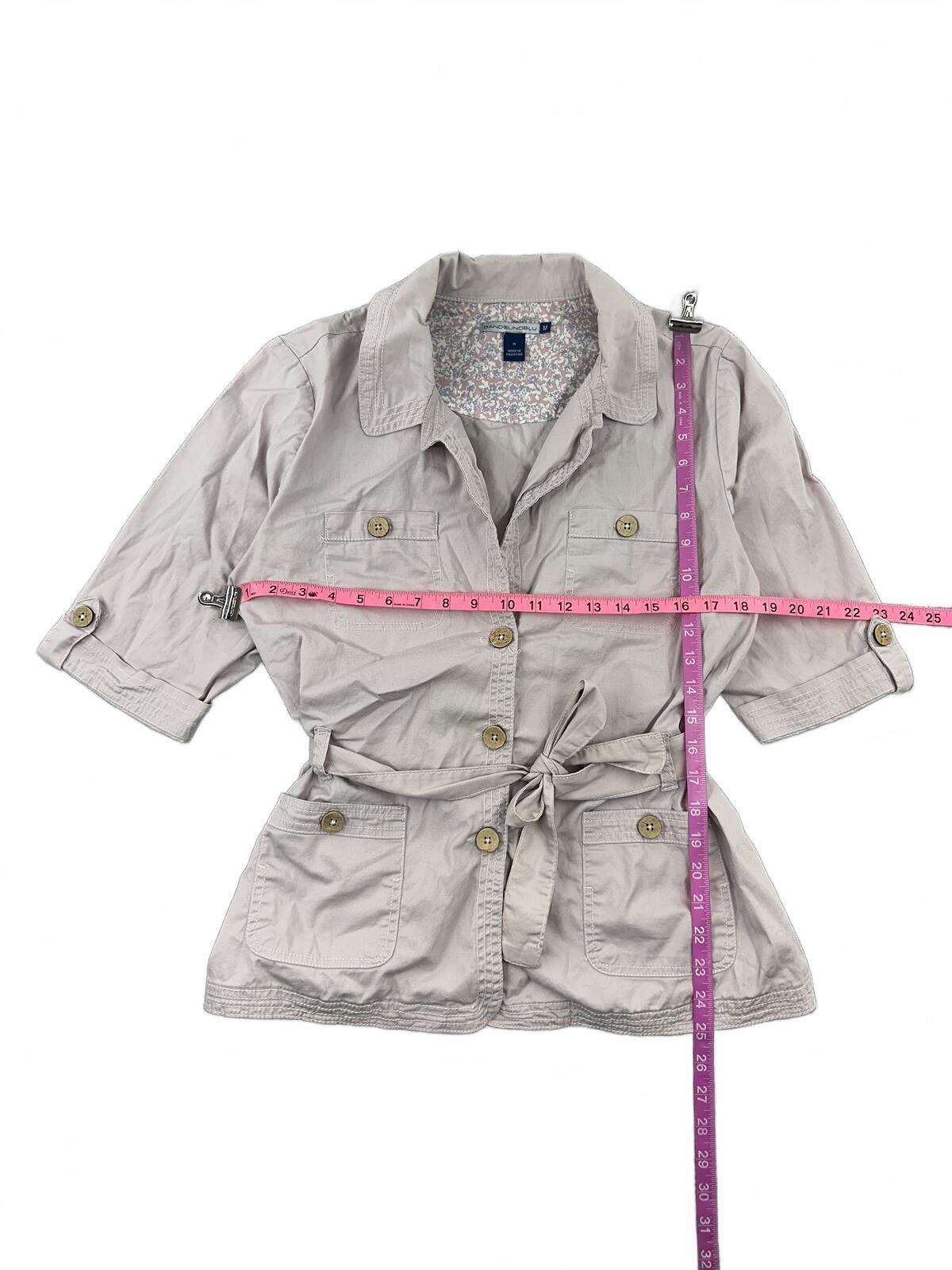 Bandolino Blu Mauve Belted Safari Blouse Jacket Top